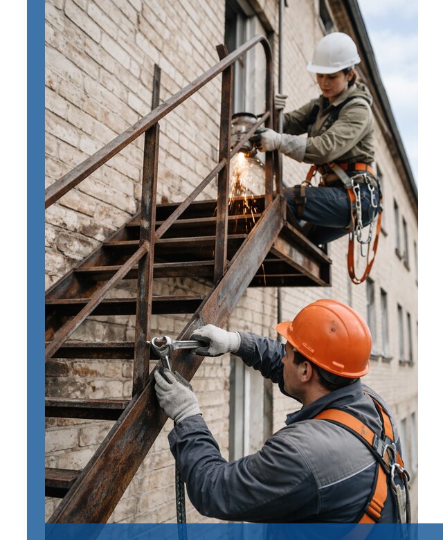 Ремонт и восстановление пожарных лестниц с выездом в Тюмени