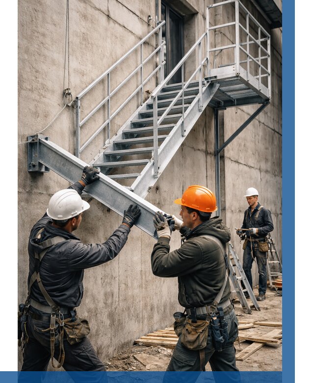 Монтаж металлических лестниц в Тюмени от 15311 р. | ВЫСОТНИК-Тюм