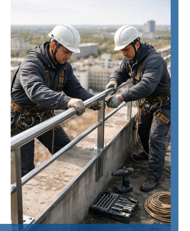 Монтаж перил на высоте в Тюмени от 2552 р. | ВЫСОТНИК-Тюм