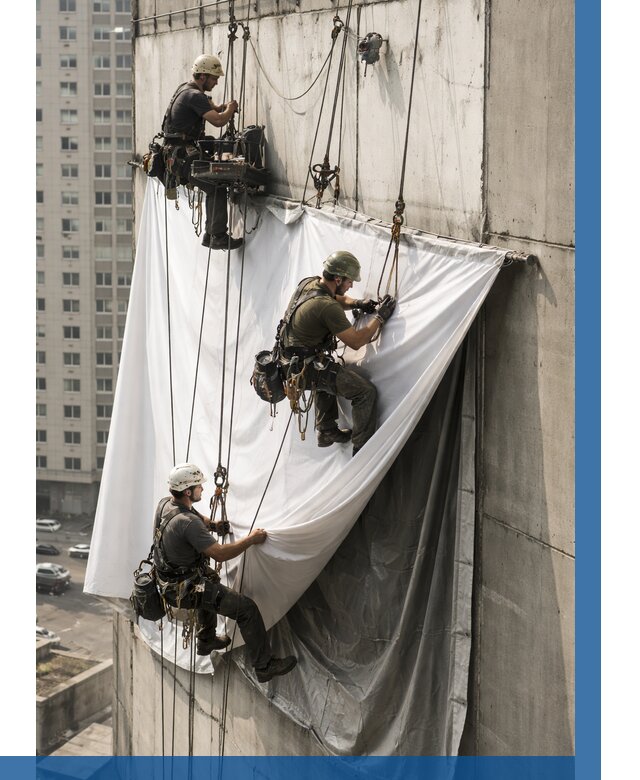 Замена баннерного полотна в Тюмени от 6635 р. | ВЫСОТНИК-Тюм—заказать