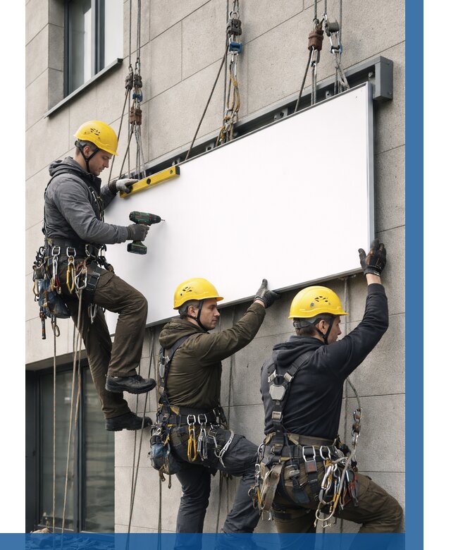 Монтаж рекламной вывески в Тюмени от 8166 р. | ВЫСОТНИК-Тюм