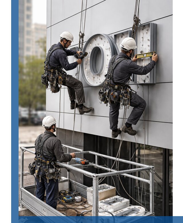 Профессиональный монтаж световых букв в Тюмени под ключ