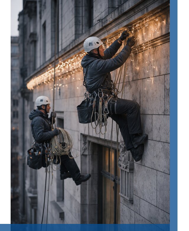 Монтаж новогодней иллюминации в Тюмени от 8676 р. | ВЫСОТНИК-Тюм