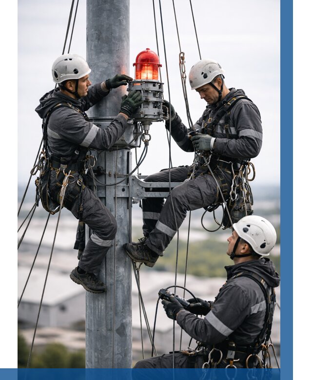 Монтаж заградительных огней в Тюмени от 8676 р. | ВЫСОТНИК-Тюм