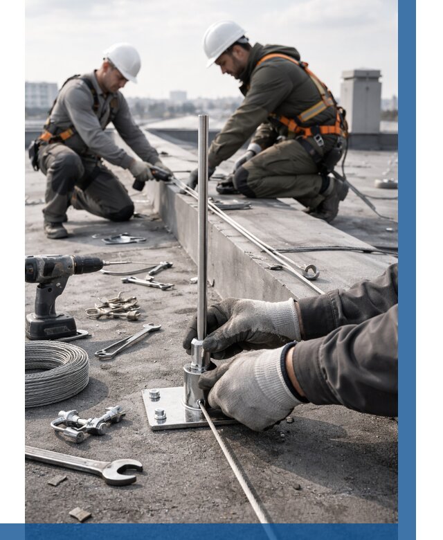 Монтаж молниезащиты на кровле в Тюмени цена от 25518 р. | ВЫСОТНИК-Тюм