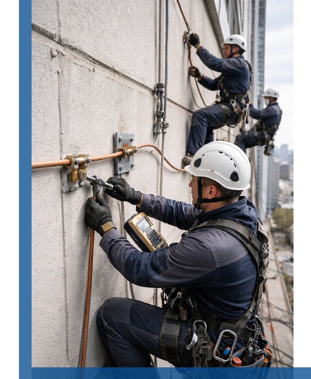 Монтаж системы заземления здания и молниезащиты в Тюмени