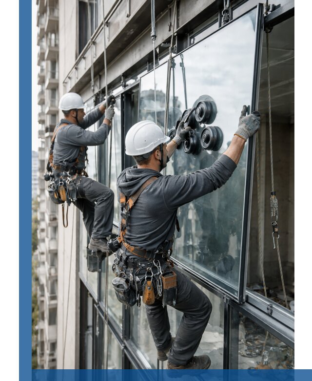 Витражное остекление фасадов и лоджий в Тюмени под ключ