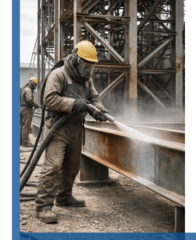 Пескоструйная очистка металлоконструкций в Тюмени промышленная