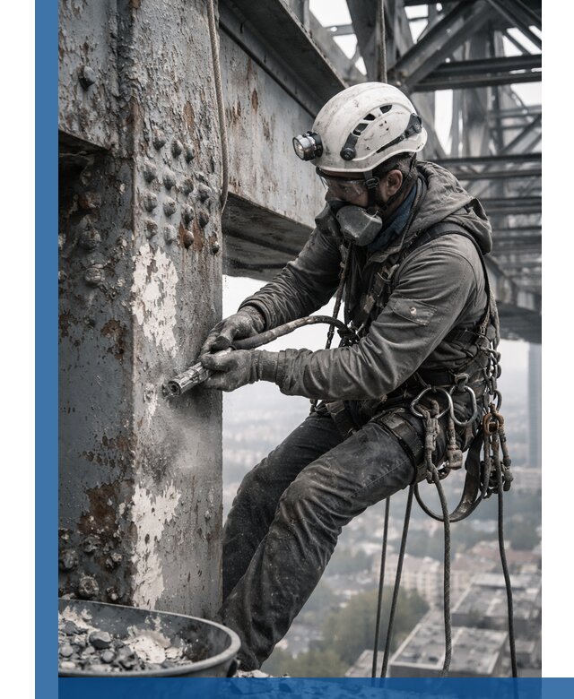 Удаление старой краски с металлических конструкций в Тюмени