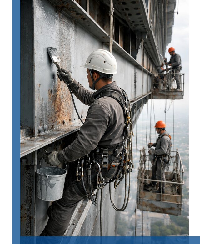 Покраска металлоконструкций на высоте в Тюмени профессионально