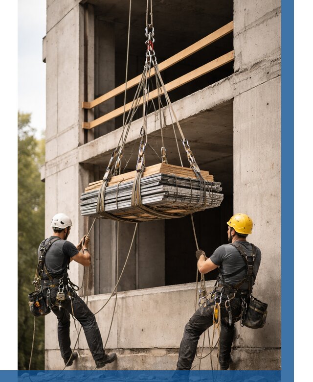 Подъем материала на этаж веревками в Тюмени от 1531 р. | ВЫСОТНИК-Тюм