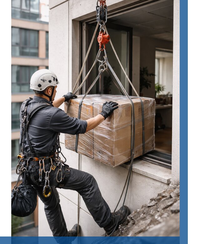 Подъем груза через окно в Тюмени от 4593 р. | ВЫСОТНИК-Тюм