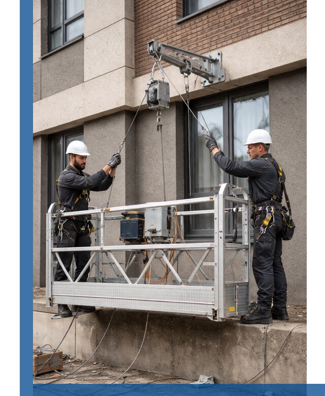 Монтаж и подъем фасадной люльки в Тюмени с гарантией безопасности