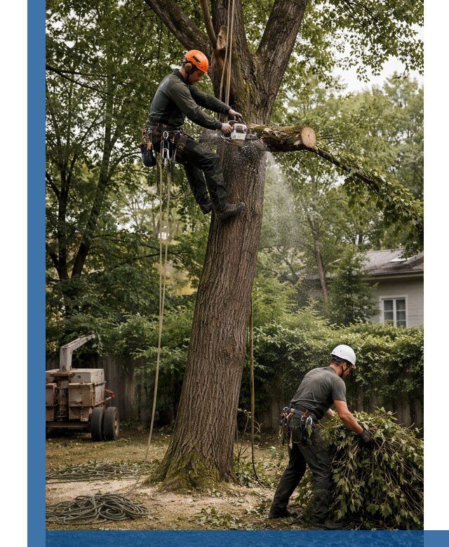 Кронирование деревьев в Тюмени, безопасная высотная обрезка