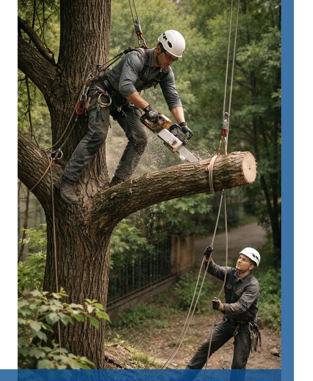 Спил деревьев альпинистами в Тюмени от 8166 р. | ВЫСОТНИК-Тюм