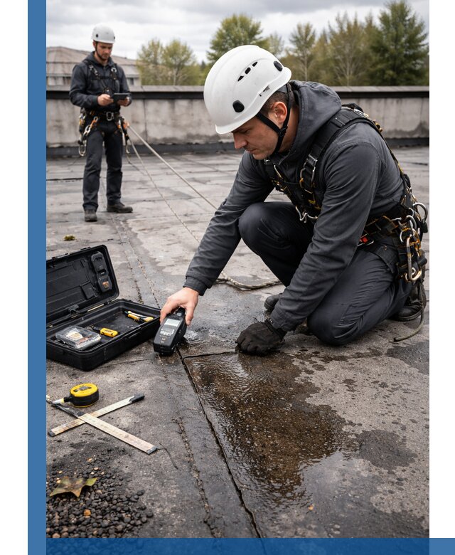 Обследование кровли на протечки и выявление дефектов в Тюмени