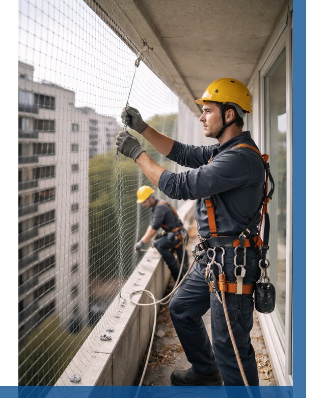 Монтаж сетки от птиц в Тюмени от 4593 р. | ВЫСОТНИК-Тюм