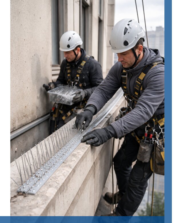 Установка шипов от птиц в Тюмени от 868 р. | ВЫСОТНИК-Тюм